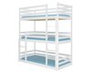 Trīsvietīga gulta Adrk Furniture Tedro, 90x200 cm, balta cena un informācija | Bērnu gultas | 220.lv