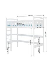 Divstāvu gulta Adrk Furniture Miago, 80x180 cm, brūna cena un informācija | Bērnu gultas | 220.lv