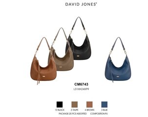 Sieviešu soma David Jones CM6743, melna cena un informācija | Sieviešu somas | 220.lv
