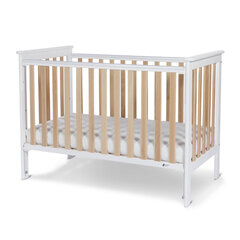 Bērnu gultiņa Nordbaby Leolia, 60x120, balta cena un informācija | Zīdaiņu gultas | 220.lv