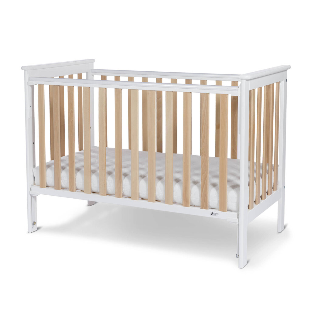 Bērnu gultiņa Nordbaby Leolia, 60x120, balta цена и информация | Zīdaiņu gultas | 220.lv