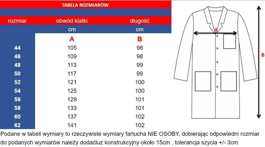 Vīriešu sniegbalts medicīniskais halāts ar garām piedurknēm cena un informācija | Medicīnas apģērbs  | 220.lv