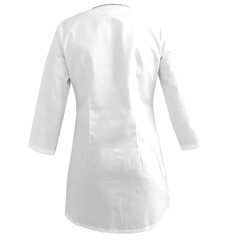 Sieviešu 3/4 piedurkņu medicīniskais kombinezons balts ar tumši zilu apdari cena un informācija | Medicīnas apģērbs | 220.lv