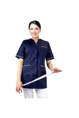 Dāmu medicīniskā kosmētikas žakete ar tumši zilu apdari, balts priekšauts cena un informācija | Medicīnas apģērbs | 220.lv