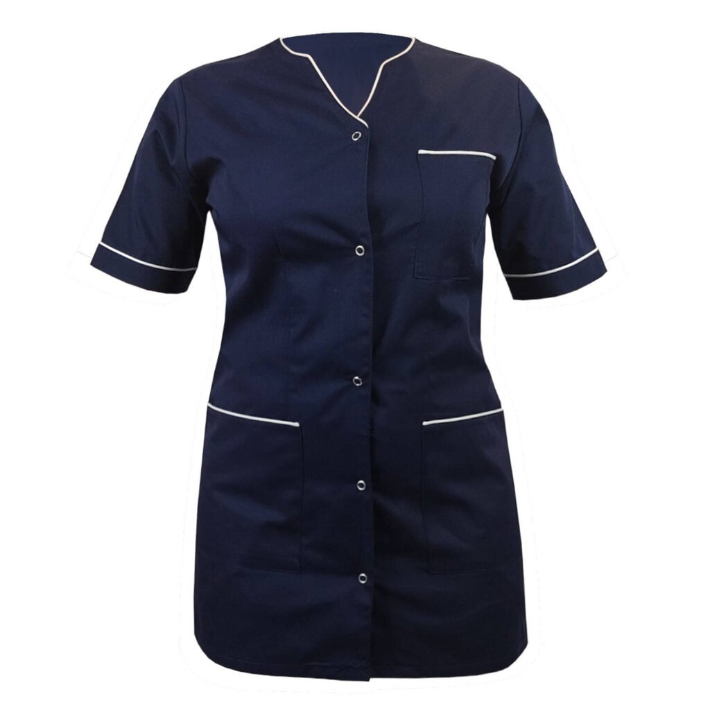 Dāmu medicīniskā kosmētikas žakete ar tumši zilu apdari, balts priekšauts cena un informācija | Medicīnas apģērbs  | 220.lv