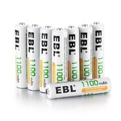 Uzlādējamās Baterijas, EBL, AAA, Ni-MH, 1100 mAh, 8 gab. цена и информация | Батерейки | 220.lv