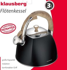 Klausberg чайник со свистком, 3 л цена и информация | Чайники, кофейники | 220.lv