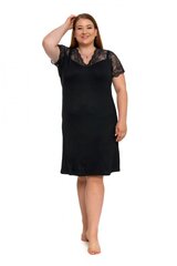 Женская ночная рубашка из вискозы с кружевом, черная цена и информация | Женские пижамы, ночнушки | 220.lv