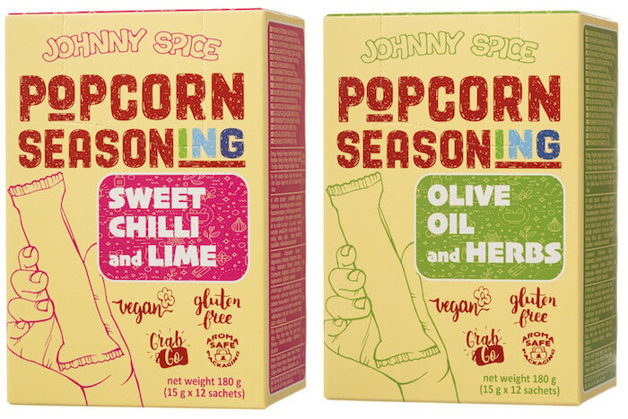 Popkorna garšvielas Johnny Spice, 2x180g cena un informācija | Garšvielas, garšvielu komplekti | 220.lv
