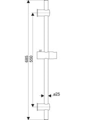 Dušas turētājs Ø 25 cena un informācija | Aksesuāri jaucējkrāniem un dušai | 220.lv