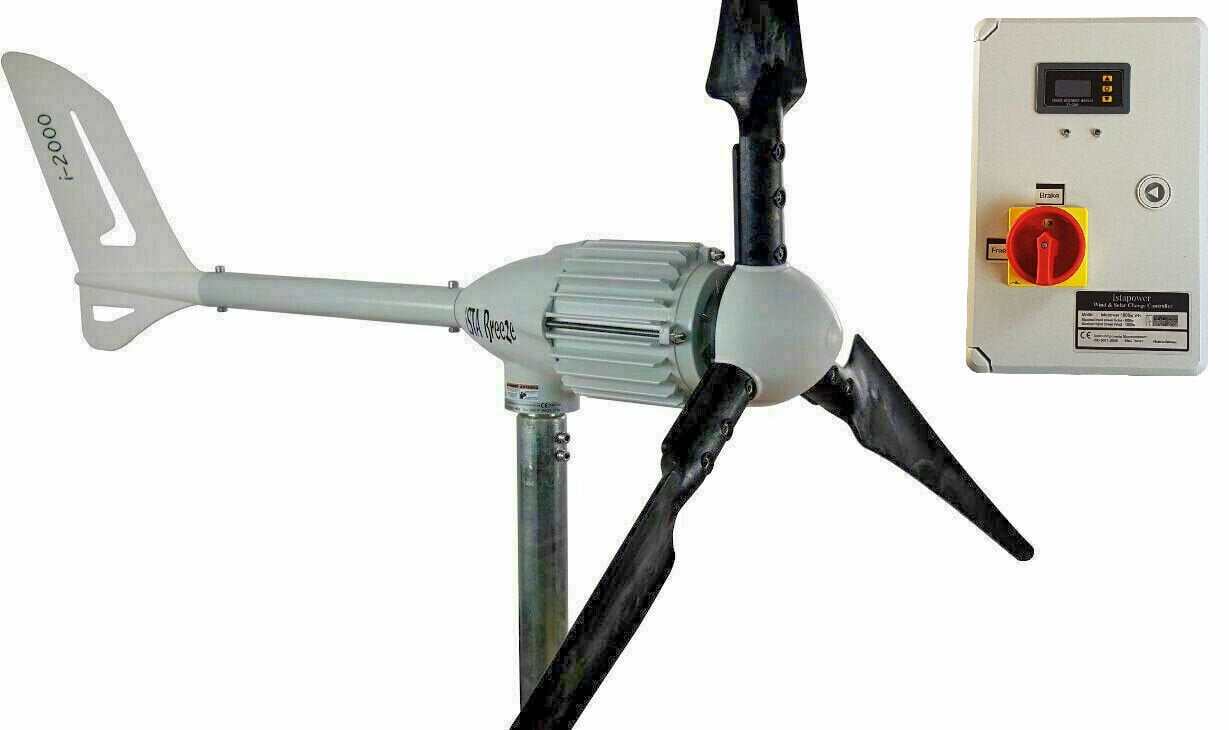 Vēja ģenerators ar horizontālu asi IstaBreeze® I-2000 W, 48 V, trīs lāpstiņas cena un informācija | Elektrības ģeneratori | 220.lv