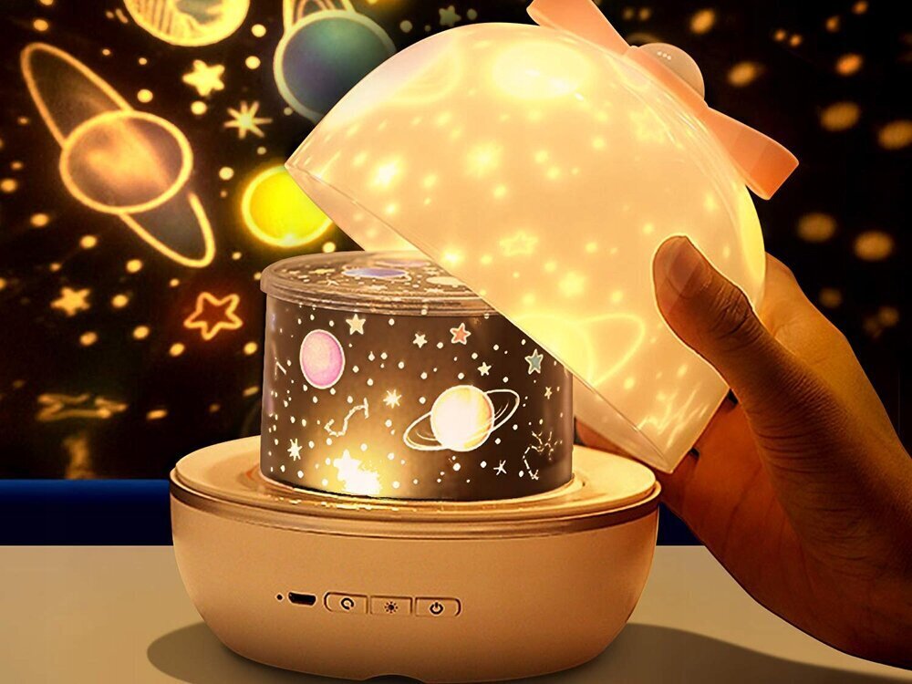Rotējošs LED projektors, dažādi modeļi (debesis, jūra, zvaigznes, Ziemassvētki, dzimšanas diena ) цена и информация | Lampas bērnu istabai | 220.lv