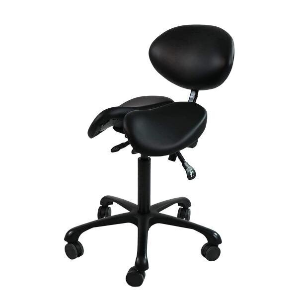 Meistara krēsls Stool for Massage Master with Backrest melns cena un informācija | Mēbeles skaistumkopšanas saloniem | 220.lv