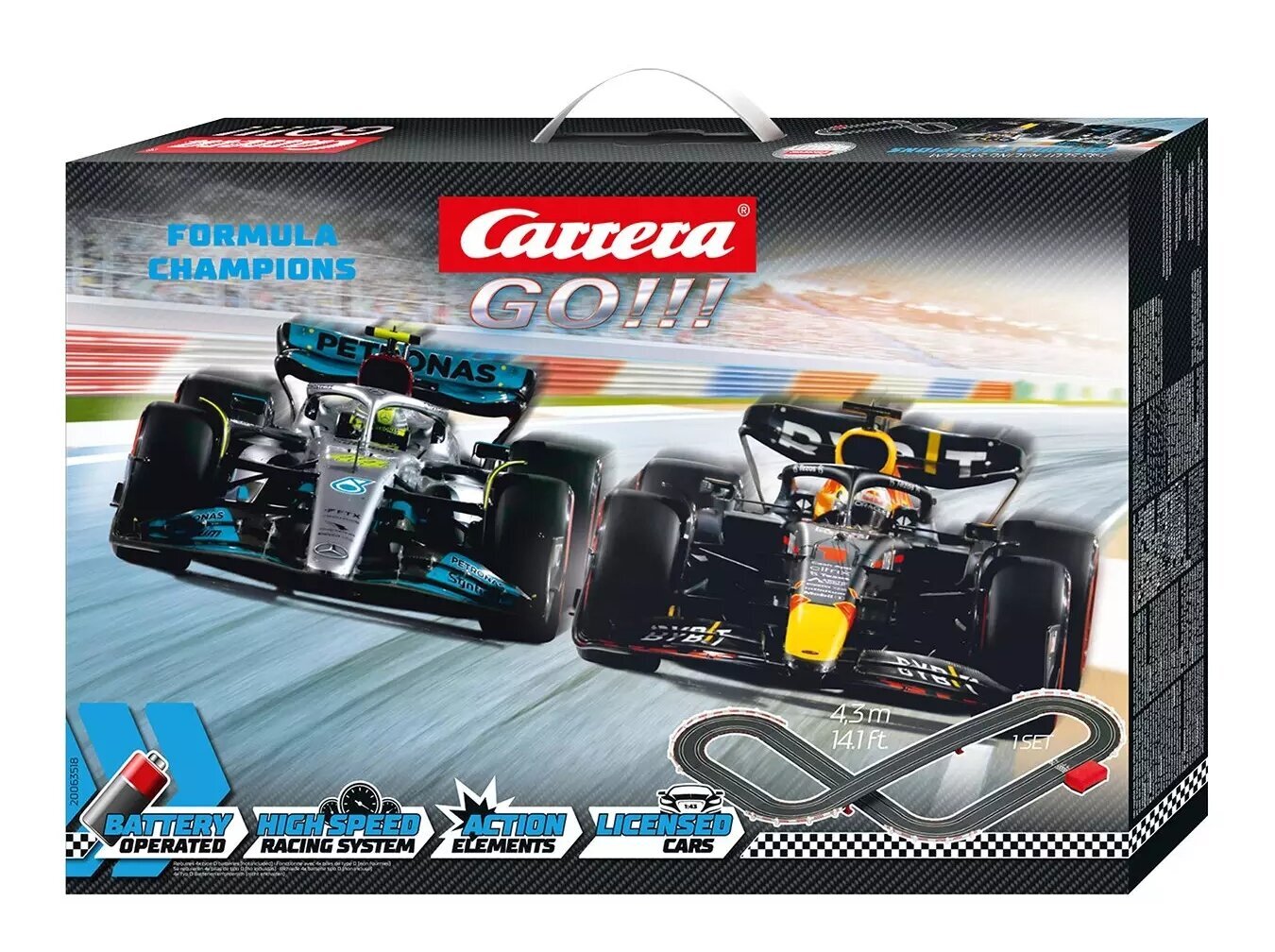 Carrera Formula Champions 4.3m 20063518 цена и информация | Rotaļlietas zēniem | 220.lv