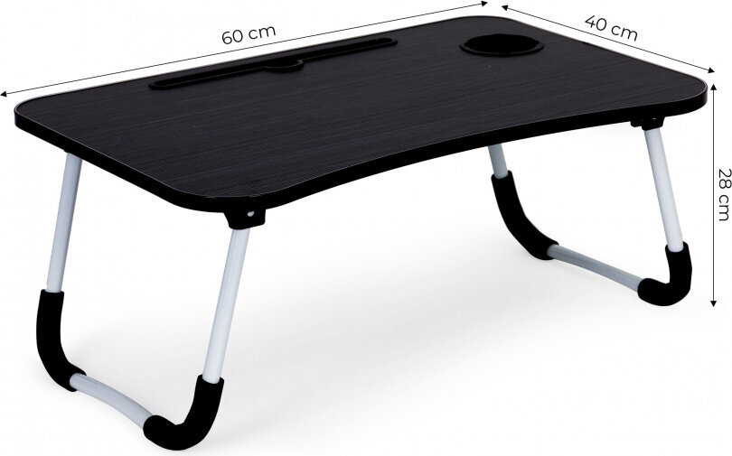 Klēpjdatora statīvs gultas galdiņam Modernhome, 60x40 cm, melns cena un informācija | Datorgaldi, rakstāmgaldi, biroja galdi | 220.lv