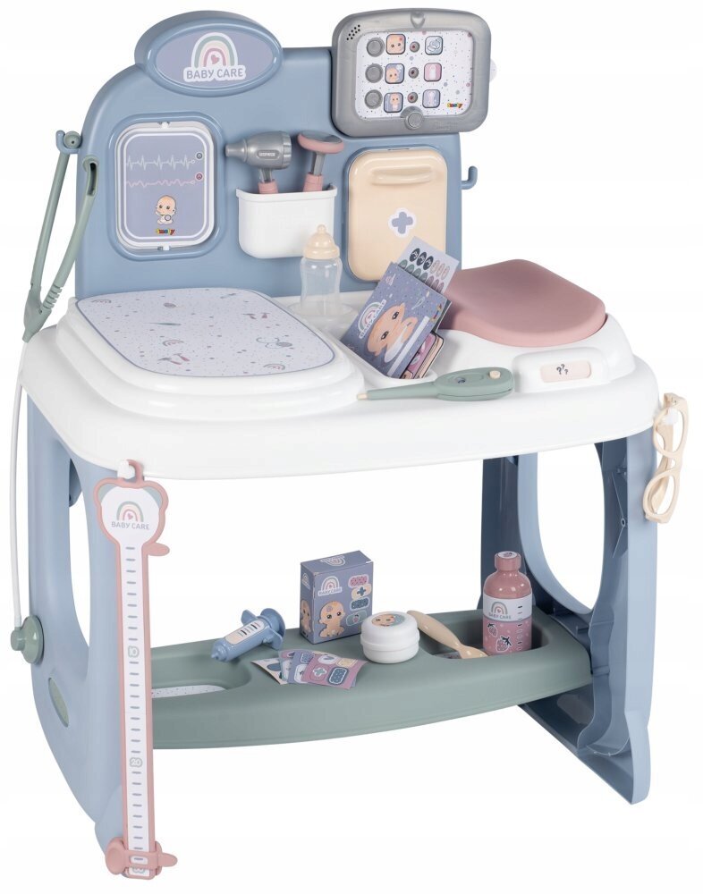 Aprūpes centrs ar elektronisko planšetdatoru + 24 aksesuāri Smoby Baby Care цена и информация | Rotaļlietas meitenēm | 220.lv