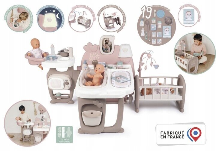 Aukles stūra māja + 19 aksesuāri Smoby Baby Nurse cena un informācija | Rotaļlietas meitenēm | 220.lv