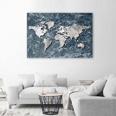 Reprodukcija Pasaules karte marmorā cena un informācija | Gleznas | 220.lv