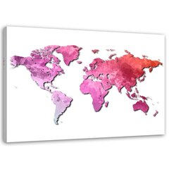 Reprodukcija Rozā pasaules karte cena un informācija | Gleznas | 220.lv