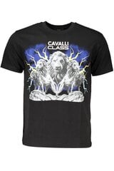 Cavalli Class T-krekls vīriešiem QXT60F-JD060, melns цена и информация | Мужские футболки | 220.lv