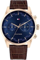 Tommy Hilfiger Men Analog Quartz Clock с кожаным браслетом 1710423 B08X4PDBTP цена и информация | Мужские часы | 220.lv