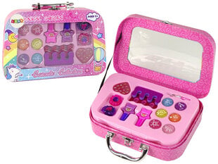 Kosmētikas un nagu komplekts rozā koferī, Lean Toys cena un informācija | Rotaļlietas meitenēm | 220.lv