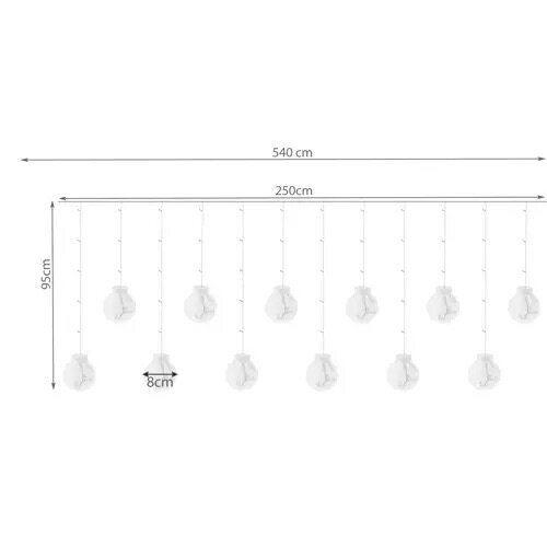 Vītne 108 LED, 5.40m cena un informācija | Ziemassvētku lampiņas, LED virtenes | 220.lv