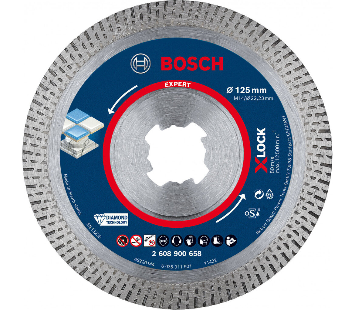 Dimanta griešanas disks Bosch X-Lock, 1 gab. цена и информация | Rokas instrumenti | 220.lv