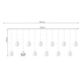 Gaismas aizkars 300 108 LED USB, vēsi balts cena un informācija | Ziemassvētku lampiņas, LED virtenes | 220.lv