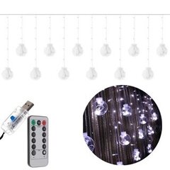 Gaismas aizkars 300 108 LED USB, vēsi balts цена и информация | Гирлянды | 220.lv