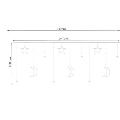 Gaismas aizkars 138 LED USB, silti balts cena un informācija | Ziemassvētku lampiņas, LED virtenes | 220.lv