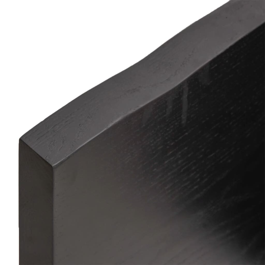 vidaXL galda virsma, tumši pelēka, 80x60x4 cm, ozola masīvkoks cena un informācija | Virsmas galdiem | 220.lv