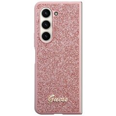 Guess GUHCZFD5HGGSHP F946 Z Fold5 różowy|pink hardcase Glitter Script цена и информация | Чехлы для телефонов | 220.lv