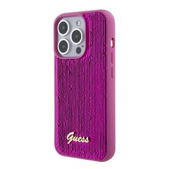 Guess Sequin Script Logo Case for iPhone 15 Magenta цена и информация | Чехлы для телефонов | 220.lv