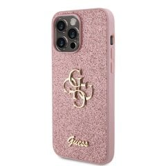 Guess PU Fixed Glitter 4G Metal Logo Case for iPhone 15 Pro Max Pink цена и информация | Чехлы для телефонов | 220.lv