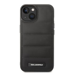 Karl Lagerfeld Quilted Puffy Metal Logo Case for iPhone 15 Black цена и информация | Чехлы для телефонов | 220.lv