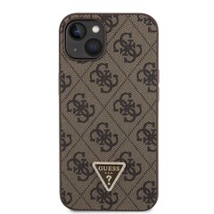 Guess PU 4G Strass Triangle Metal Logo Case for iPhone 15 Brown цена и информация | Чехлы для телефонов | 220.lv