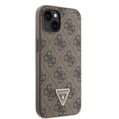 Guess PU 4G Strass Triangle Metal Logo Case for iPhone 15 Brown цена и информация | Чехлы для телефонов | 220.lv