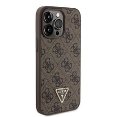 Guess PU 4G Strass Triangle Metal Logo Case for iPhone 15 Pro Max Brown цена и информация | Чехлы для телефонов | 220.lv