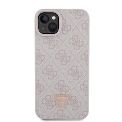 Guess PU 4G Strass Triangle Metal Logo Case for iPhone 15 Plus Pink цена и информация | Чехлы для телефонов | 220.lv