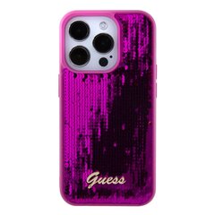 Guess Sequin Script Logo Case for iPhone 15 Pro Magenta цена и информация | Чехлы для телефонов | 220.lv