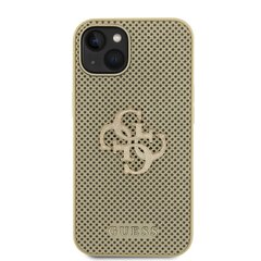 Guess PU Perforated 4G Glitter Metal Logo Case for iPhone 15 Gold цена и информация | Чехлы для телефонов | 220.lv