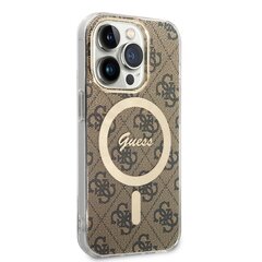 Guess IML 4G MagSafe Case for iPhone 15 Pro Brown цена и информация | Чехлы для телефонов | 220.lv