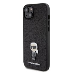 Karl Lagerfeld Fixed Glitter Metal Ikonik Case for iPhone 15 Plus Black цена и информация | Чехлы для телефонов | 220.lv