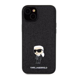 Karl Lagerfeld Fixed Glitter Metal Ikonik Case for iPhone 15 Plus Black цена и информация | Чехлы для телефонов | 220.lv