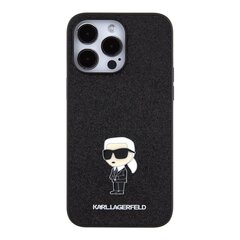 Karl Lagerfeld Fixed Glitter Metal Ikonik Case for iPhone 15 Pro Max Black цена и информация | Чехлы для телефонов | 220.lv