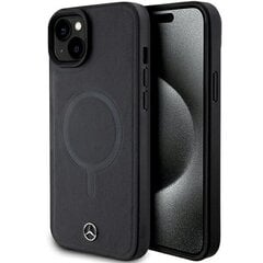 Mercedes MEHMP15M23RCMK iPhone 15 Plus 6.7" czarny|black hardcase Smooth Leather MagSafe цена и информация | Чехлы для телефонов | 220.lv