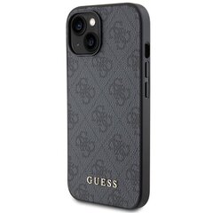 Guess GUHCP15MG4GFGR iPhone 15 Plus 6.7" szary|grey hard case 4G Metal Gold Logo цена и информация | Чехлы для телефонов | 220.lv