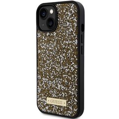 Guess GUHCP15SPFGSBSD iPhone 15 6.1" żółty|yellow hardcase Rhinestone Metal Logo цена и информация | Чехлы для телефонов | 220.lv