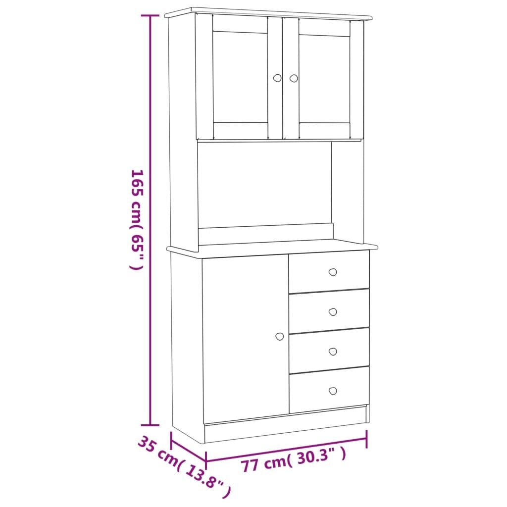 vidaXL kumode ALTA, 77x35x165 cm, priedes masīvkoks цена и информация | Skapīši viesistabai | 220.lv